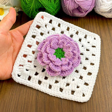 Crochet 3D Flower Granny Square Pattern PDF, Layered Bloom Motif Tutorial - Hand Trendy