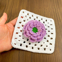 Crochet 3D Flower Granny Square Pattern PDF, Layered Bloom Motif Tutorial - Hand Trendy