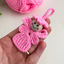 Cute Pink Crochet Angel Keychain Pattern PDF, Amigurumi Angel Ornament DIY Tutorial