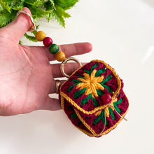 Crochet Mini Bag Keychain - Boho Colorful Granny Square Coin Pouch
