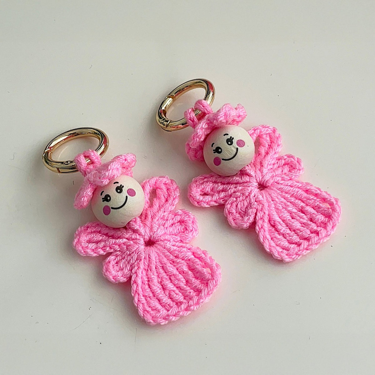 Cute Pink Crochet Angel Keychain Pattern PDF, Amigurumi Angel Ornament DIY Tutorial - Hand Trendy