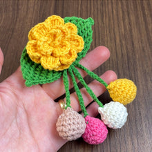 Layered Flower Keychain Pattern PDF 3D Blossom Leaf Tassel Charm Bag Accessory Tutorial