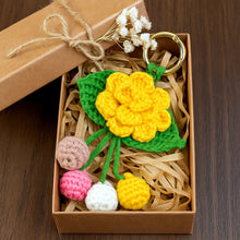 Layered Flower Keychain Pattern PDF 3D Blossom Leaf Tassel Charm Bag Accessory Tutorial