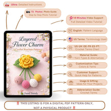 Layered Flower Keychain Pattern PDF 3D Blossom Leaf Tassel Charm Bag Accessory Tutorial