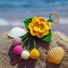 Layered Flower Keychain Pattern PDF 3D Blossom Leaf Tassel Charm Bag Accessory Tutorial