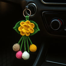 Layered Flower Keychain Pattern PDF 3D Blossom Leaf Tassel Charm Bag Accessory Tutorial