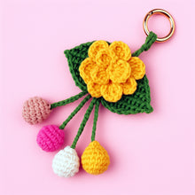 Layered Flower Keychain Pattern PDF 3D Blossom Leaf Tassel Charm Bag Accessory Tutorial
