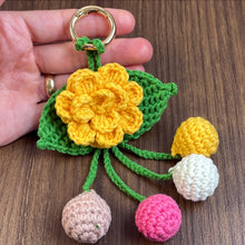Layered Flower Keychain Pattern PDF 3D Blossom Leaf Tassel Charm Bag Accessory Tutorial