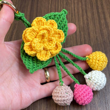 Layered Flower Keychain Pattern PDF 3D Blossom Leaf Tassel Charm Bag Accessory Tutorial