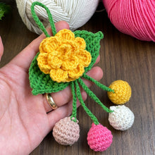 Layered Flower Keychain Pattern PDF 3D Blossom Leaf Tassel Charm Bag Accessory Tutorial