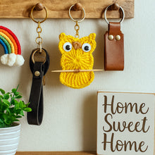 Owl Keychain Crochet Pattern PDF Round Appliqué Bag Charm Hanging Ornament Cute Accessory Tutorial