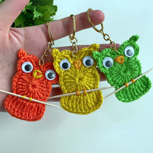 Owl Keychain Crochet Pattern PDF Round Appliqué Bag Charm Hanging Ornament Cute Accessory Tutorial