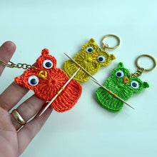 Owl Keychain Crochet Pattern PDF Round Appliqué Bag Charm Hanging Ornament Cute Accessory Tutorial
