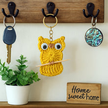 Owl Keychain Crochet Pattern PDF Round Appliqué Bag Charm Hanging Ornament Cute Accessory Tutorial