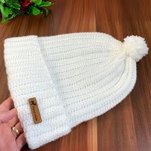 Pom Pom Beanie Crochet Pattern PDF Ribbed Winter Hat With Folded Brim Tutorial