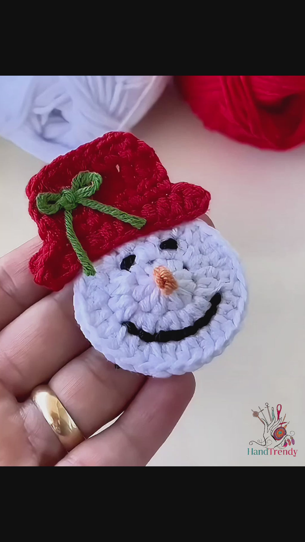 Beginner Crochet Snowman Pattern PDF-Holiday Crochet Applique Pattern