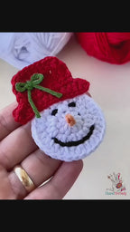 Beginner Crochet Snowman Pattern PDF-Holiday Crochet Applique Pattern