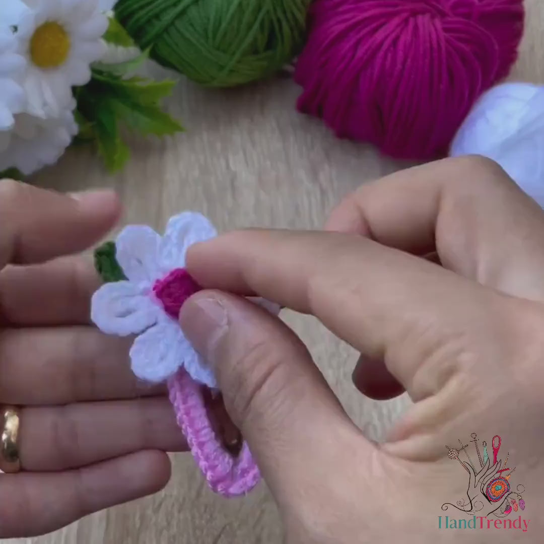 Floral Crochet Hair Snap Clips for Girls - Baby Hair Barrettes Pattern
