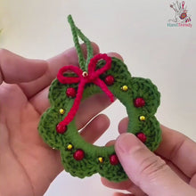 Christmas Crochet Wreath Pattern - Christmas Tree Decoration - Christmas Ornament Pattern |  Easy PDF for Beginners