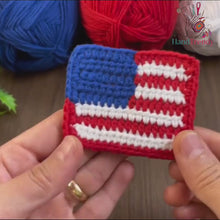 American Flag Crochet Pattern, USA Flag Applique PDF, Patriotic Crochet Square, DIY Independence Day Decor, Handmade 4th of July Craft