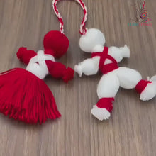 Martenitsa Yarn Doll Ornament Pattern, Baba Marta Crochet PDF tutorial, Traditional Bulgarian Spring Decor, Pizho and Penda Dolls