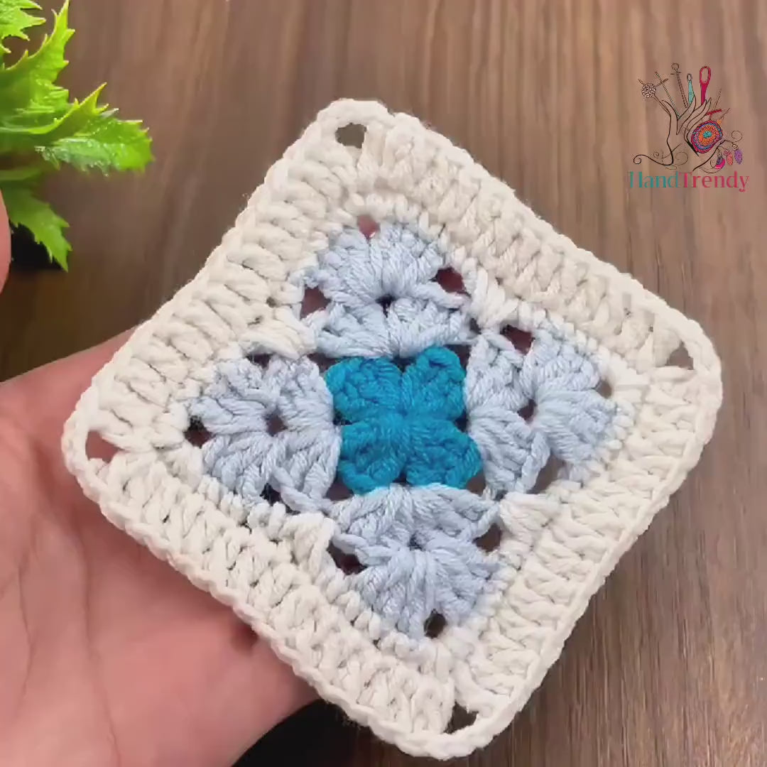 Floral Granny Square Crochet Pattern PDF, Flower Motif Tutorial for Beginners, DIY Blanket, Pillow, or Bag Design