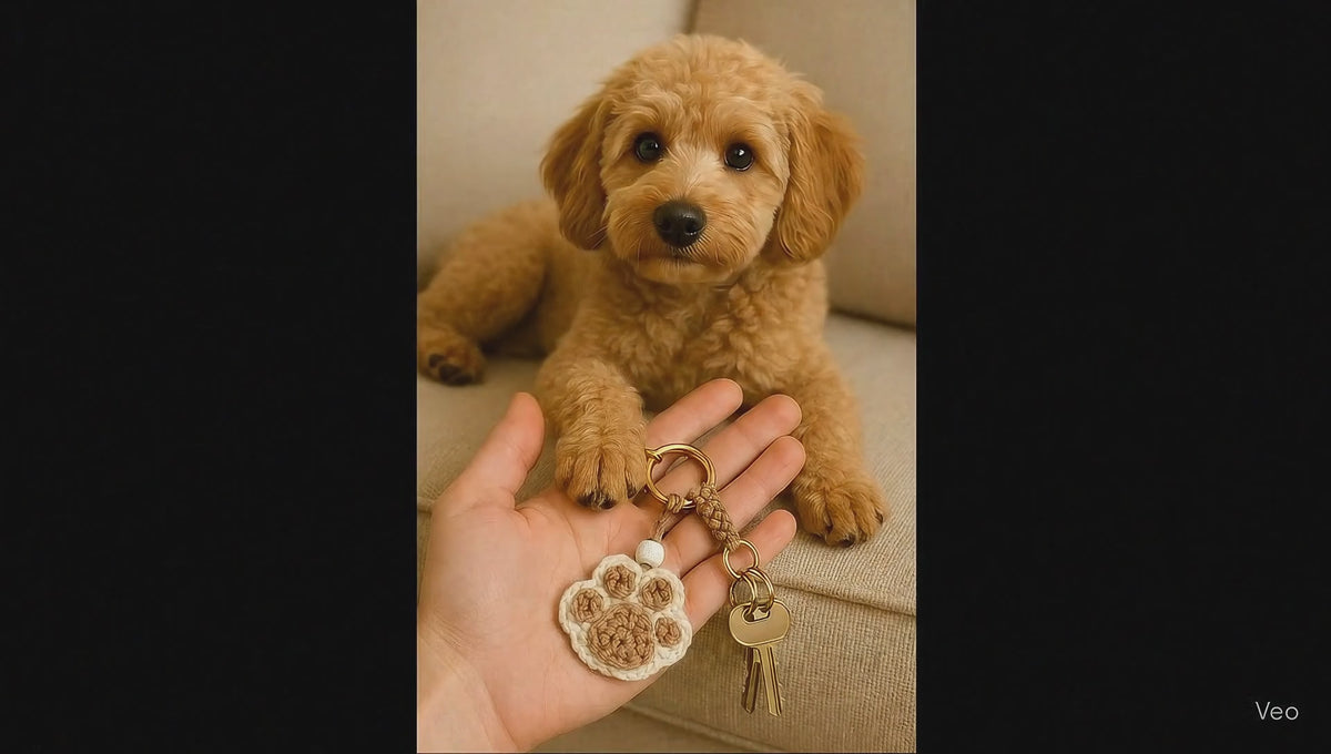 Crochet Paw Keychain Pattern PDF, DIY Pet Lover Gift Tutorial, Easy Crochet Paw Applique
