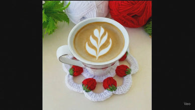 3D Strawberry Crochet Doily Pattern PDF, Unique Fruit-Themed Table Decor