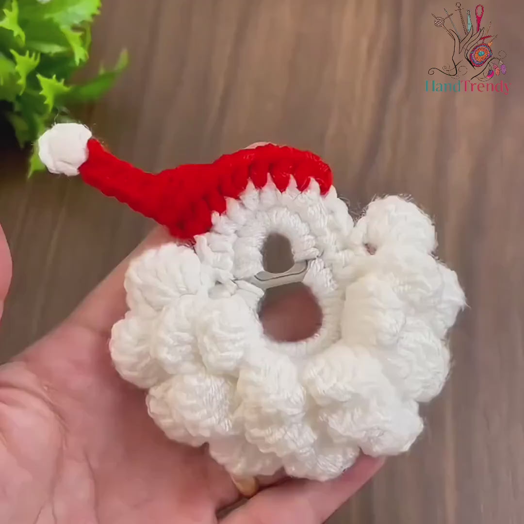 Crochet Santa Claus Face Applique - Crochet Xmas Tree Decor - Beginner-Friendly Crochet Santa Claus Pattern