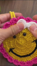 Crochet Smiley Face Ornament Pattern PDF, Cute Happy Face Wall Hanging