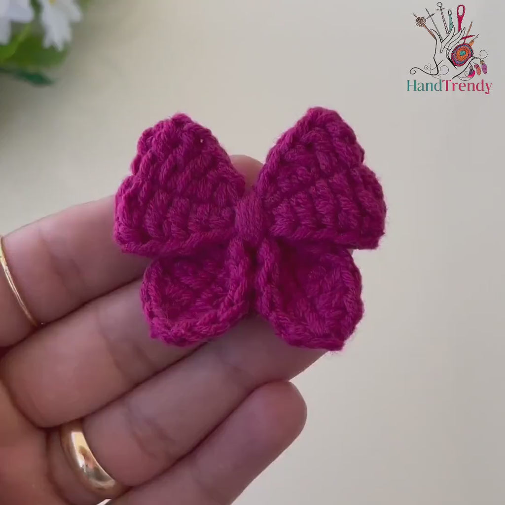 Butterfly Hair Clip Crochet Pattern PDF – DIY Bow Barrette for Girls – Easy Handmade Hair Accessory Digital Download Tutorial