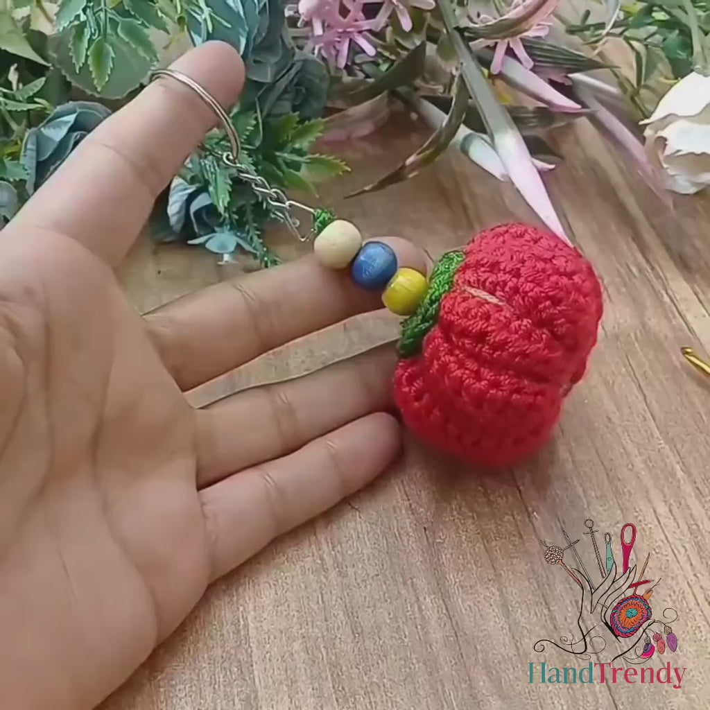 Crochet Halloween Pumpkin Keychain Pattern - Stylish Halloween Easy Crochet Pattern