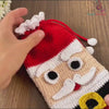 Crochet Santa Bag, Multi-Purpose Crochet Pouch, Perfect DIY Holiday Bottle Cover Gift, Fun Festive Accessory