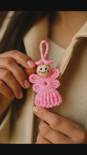 Cute Pink Crochet Angel Keychain Pattern PDF, Amigurumi Angel Ornament DIY Tutorial
