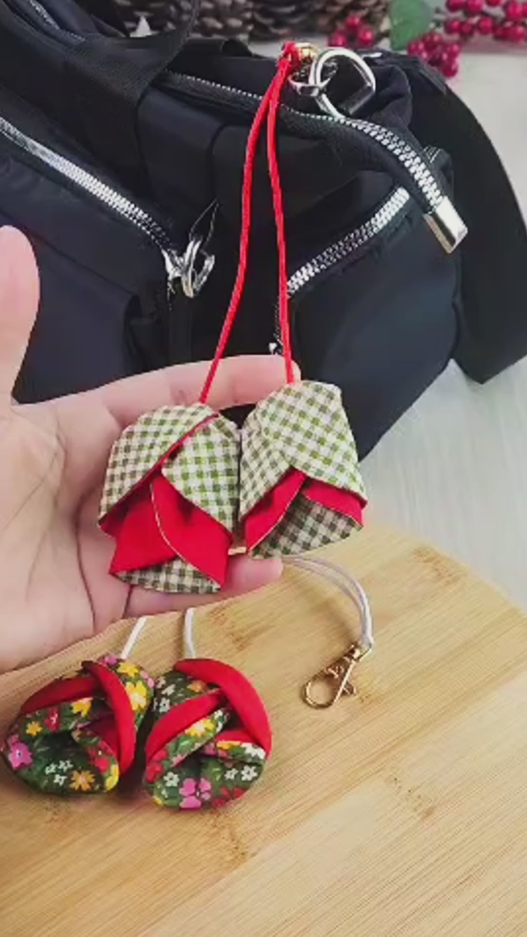 Tulip Bag Charm Sewing Pattern Fabric Flower Keychain Tutorial Easy DIY Sewing PDF Guide