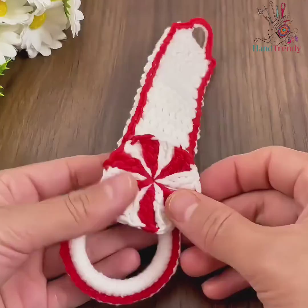 Crochet Candy Cane Towel Holder Pattern PDF, Christmas Kitchen Decor Tutorial, Festive Holiday Crochet Project for Beginners