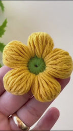 Crochet 3D Puffy Flower Pattern PDF, Textured Bloom Applique Tutorial