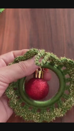 Crochet Xmas Wreath PDF Pattern, Festive DIY Holiday Wreath Tutorial