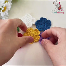Crochet Small Flower Applique Pattern, Easy Floral Motif PDF, DIY Embellishment for Clothes, Handmade Decoration, Instant Download Crochet