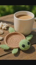 Cute Turtle Coaster Pattern PDF for Crochet Lovers, DIY Amigurumi Turtle Cup Holder Digital Download