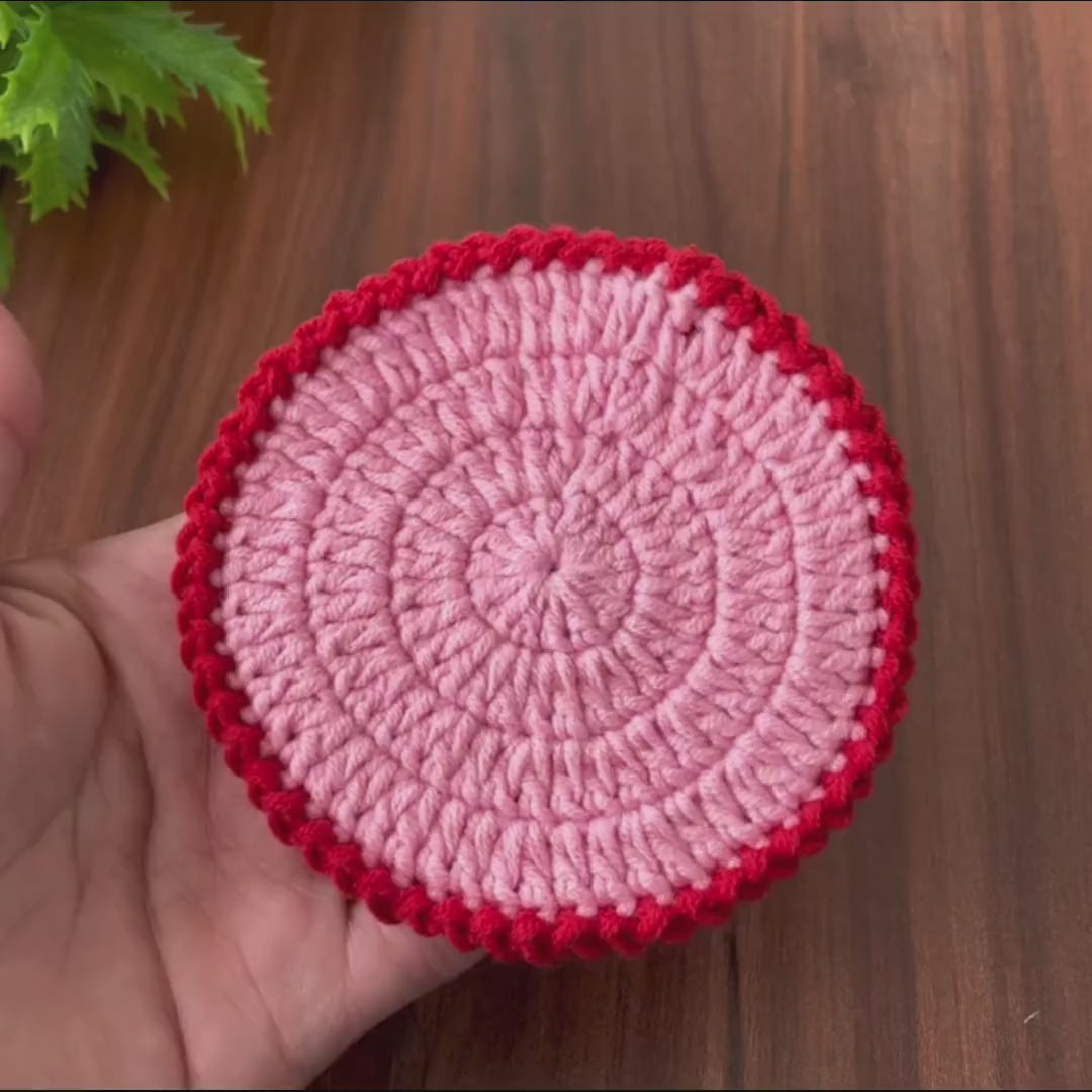 Modern Crochet Coaster Pattern, Unique DIY Cotton Round Coaster Tutorial, Perfect Handmade Table Decor Gift for Beginners