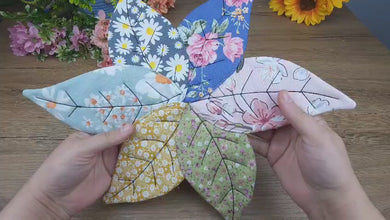Leaf Coaster Sewing Pattern PDF, DIY Floral Mug Rug Pattern, Handmade Fabric Leaf Placemat