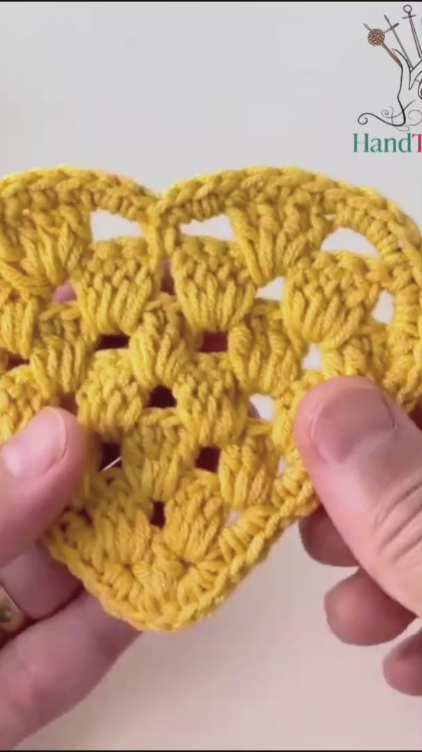 Crochet Granny Heart Pattern PDF, Easy Crochet Heart Motif Tutoria