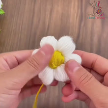 Super Cute Puffy Crochet Flower  - Cute Decorative Embellishment for Sweater and Cardigan Decor - Colorful Crochet Daisy Applique