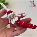 Crochet Santa Caterpillar, Digital Holiday Crochet Pattern for Decor, Adorable Christmas DIY Ornament Gift for Beginners
