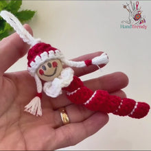 Crochet Santa Caterpillar, Digital Holiday Crochet Pattern for Decor, Adorable Christmas DIY Ornament Gift for Beginners