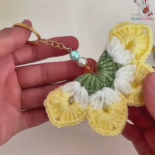 Crochet Flower Keychain Pattern, Easy PDF Tutorial for Beginners, Handmade Gift Idea for Valentine’s or Car Accessories