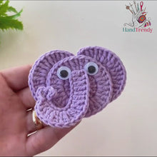 Cute Crochet Elephant Applique Pattern PDF, DIY Animal Motif, Amigurumi Elephant Patch