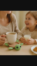 Cute Turtle Coaster Pattern PDF for Crochet Lovers, DIY Amigurumi Turtle Cup Holder Digital Download