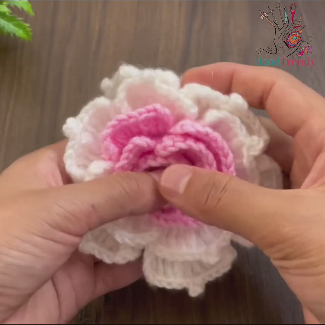 3D Multilayer Crochet Flower Pattern PDF, Textured Floral Applique